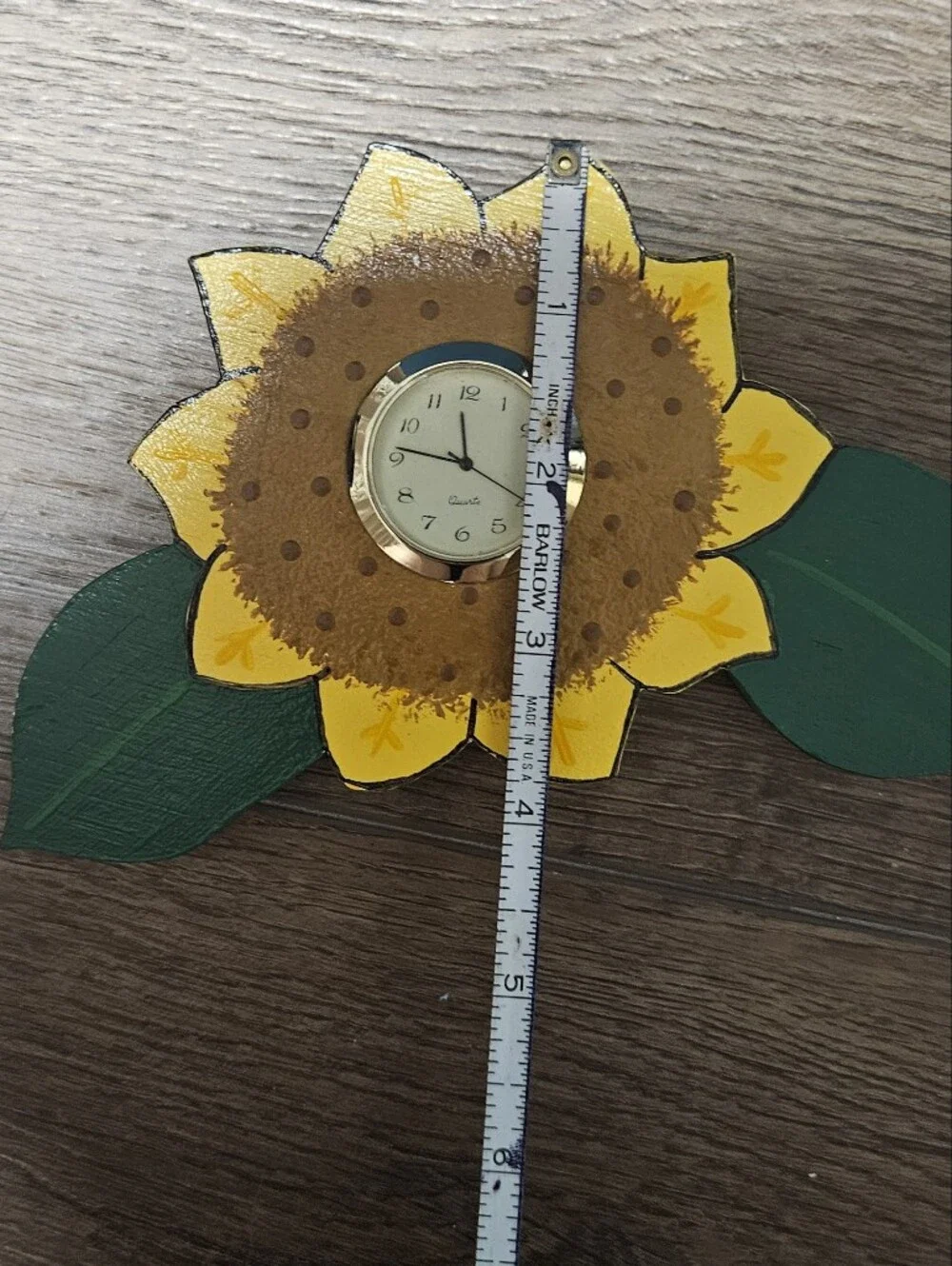 Vintage Sunflower Clock-handmade